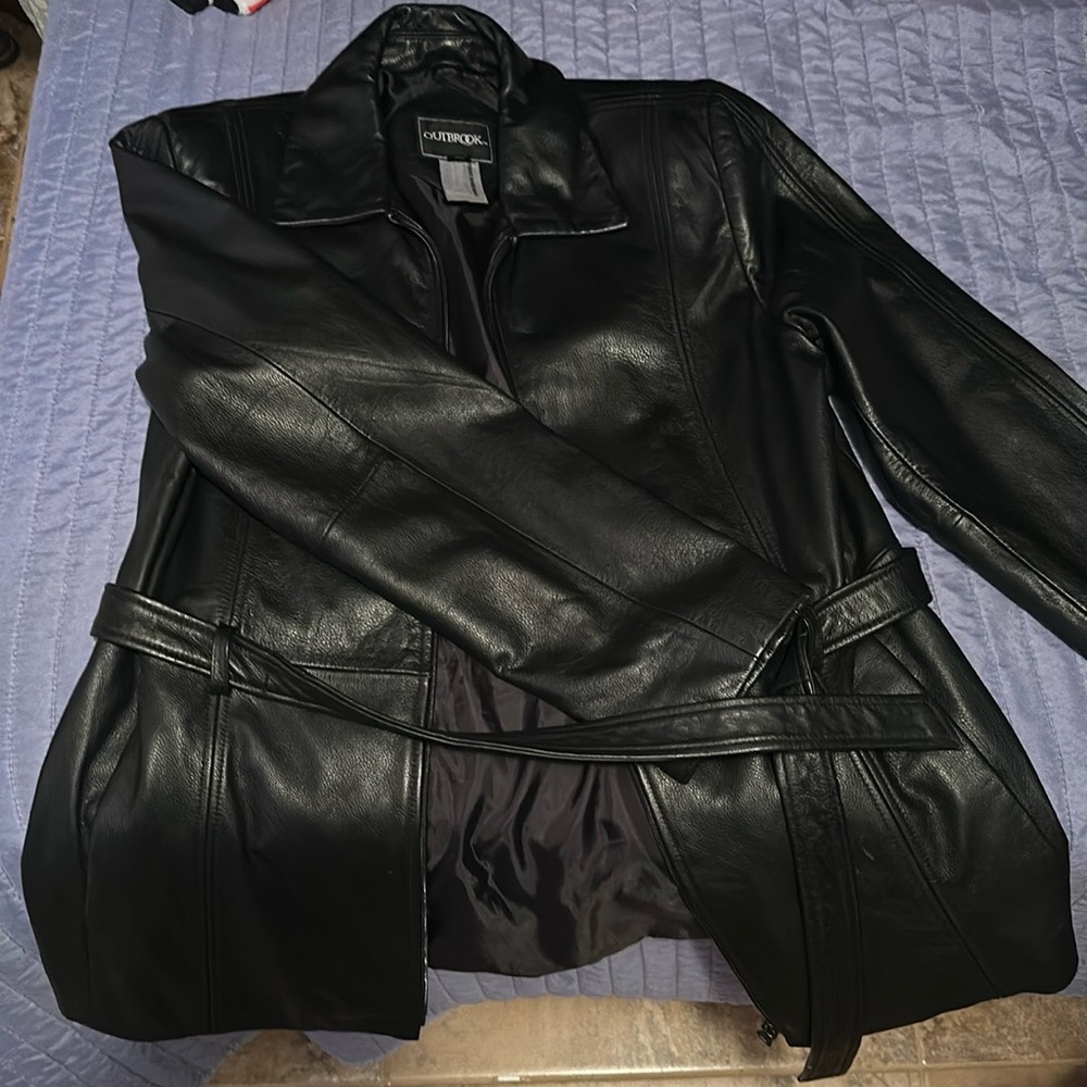 Black OutBrook leather jacket, size medium.